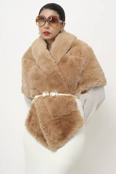 Estoula de pele com bolso forrada vintage - comprar online