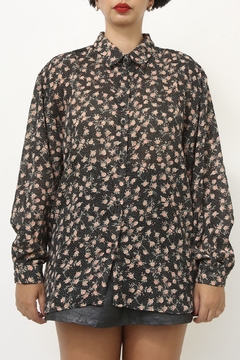 Camisa estampada poliester flores - loja online
