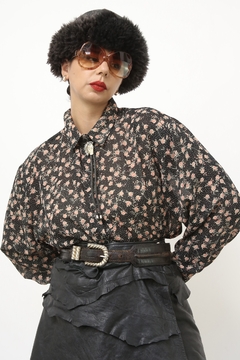 Camisa estampada poliester flores na internet