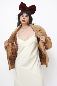 Jaqueta couro bomber vintage classica marrom