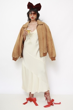 Jaqueta couro bomber vintage classica marrom - Capichó Brechó