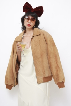 Jaqueta couro bomber vintage classica marrom - comprar online