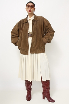 Jaqueta couro camurça vintage forro matelasse - comprar online