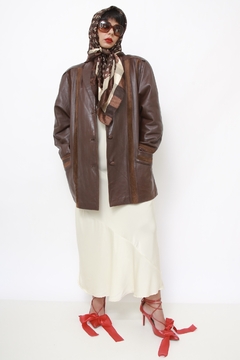 Blazer marrom classico recorte camurça - comprar online