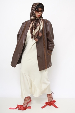 Blazer marrom classico recorte camurça - loja online
