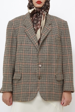 Blazer xadrez classico camelo - loja online