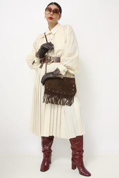 Bolsa couro franja marrom western - comprar online