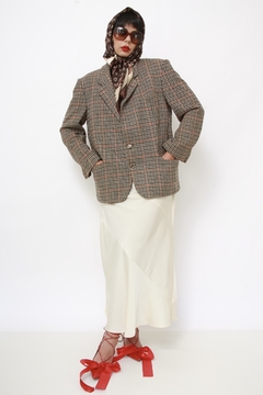 Blazer xadrez classico camelo - Capichó Brechó