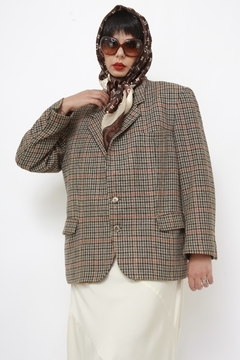Blazer xadrez classico camelo - loja online
