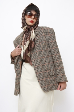 Blazer xadrez classico camelo - Capichó Brechó