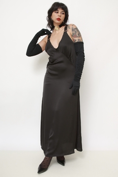 Sleep Dress preto acetinado chic - comprar online