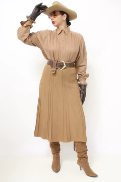 Imagem do Saia tricot bege midi classica