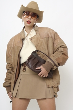 Bolsa marrom couro vintage