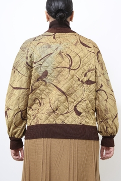 Jaqueta marrom dourado estampa vintage - comprar online