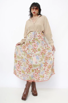 Saia midi flores viscose na internet
