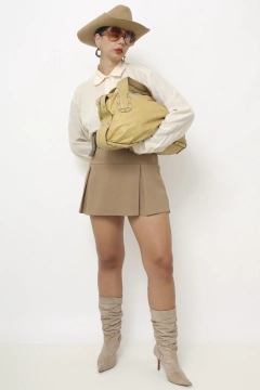 Bolsa couro MARIA FILO amarela forrada