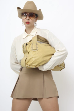 Bolsa couro MARIA FILO amarela forrada - loja online