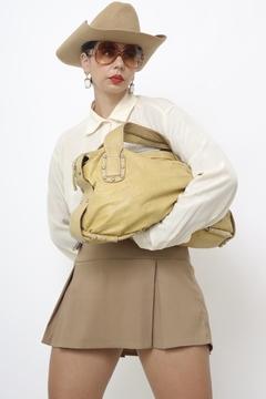 Bolsa couro MARIA FILO amarela forrada - comprar online