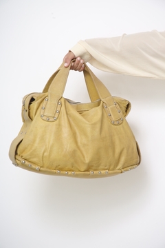 Bolsa couro MARIA FILO amarela forrada - comprar online