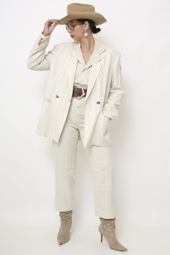 Blazer linho classico ombreira vintage