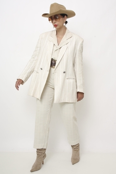 Blazer linho classico ombreira vintage - loja online