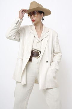 Blazer linho classico ombreira vintage na internet