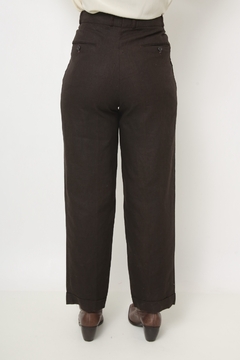 Calça YSL marrom linho CGC na internet