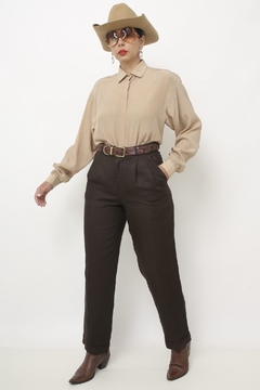 Calça YSL marrom linho CGC