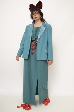 Conjunto VESTIDO + BLAZER verde chic
