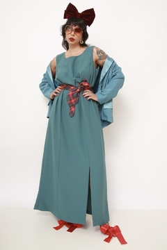 Conjunto VESTIDO + BLAZER verde chic na internet
