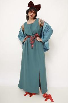 Conjunto VESTIDO + BLAZER verde chic na internet