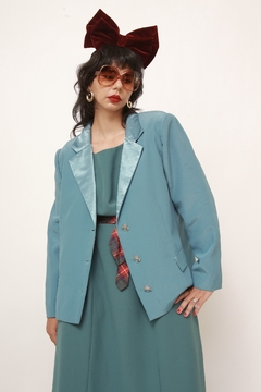 Conjunto VESTIDO + BLAZER verde chic na internet