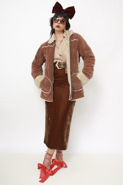 Casaco estilo Penny marrom forro pelucia - loja online