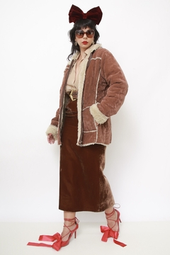 Casaco estilo Penny marrom forro pelucia - loja online