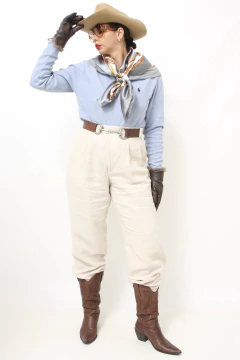 Lenço cela western azul marrom - Capichó Brechó