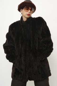 Casaco 100% pele marrom vintage - loja online