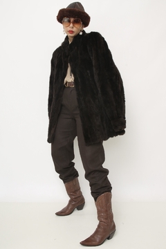 Casaco 100% pele marrom vintage - loja online