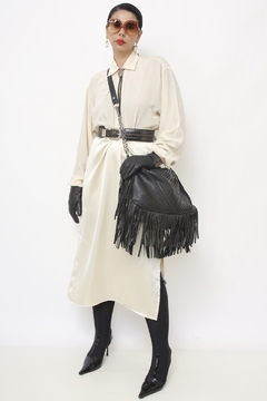 Bolsa franja western preta couro - comprar online
