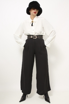 Calça preta pantalona Zara na internet