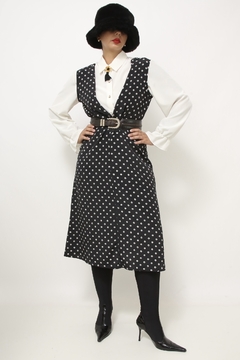 Vestido preto midi flores bca - Capichó Brechó