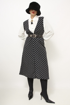 Vestido preto midi flores bca - comprar online