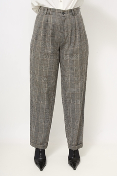 Calça xadrez 100% lã