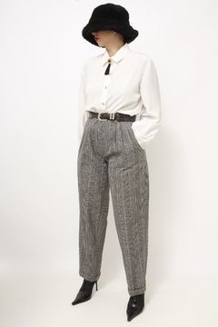 Calça xadrez 100% lã