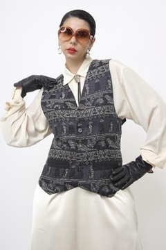 Colete pinguin e foca vintage cinza - loja online