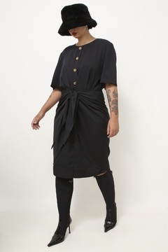 Vestdo preto LESLIE FAY amarração - loja online