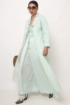 Robe de matelasse verde agua bordado
