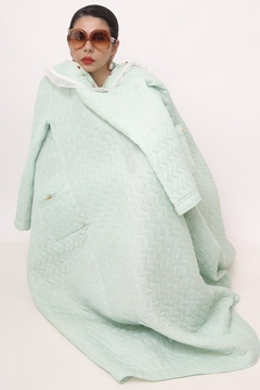 Robe de matelasse verde agua bordado