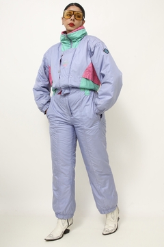Macacao ski roxo rosa vintage