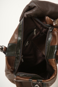 Imagem do Bolsa marrom det preto couro AREZZO