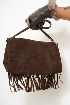 Bolsa couro franja marrom western - comprar online